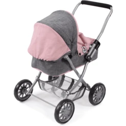 BAYER CHIC 2000 Mini Poppenwagen SMARTY Melange Grijs Roze -Kinder Speel Verkoop bayer chic 2000 mini poppenwagen smarty melange grijs roze a271214 2