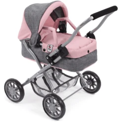 BAYER CHIC 2000 Mini Poppenwagen SMARTY Melange Grijs Roze -Kinder Speel Verkoop bayer chic 2000 mini poppenwagen smarty melange grijs roze a271214 3