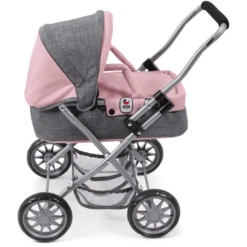 BAYER CHIC 2000 Mini Poppenwagen SMARTY Melange Grijs Roze -Kinder Speel Verkoop bayer chic 2000 mini poppenwagen smarty melange grijs roze a271214 4