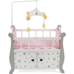 BAYER CHIC 2000 Poppenbed Met Mobiel Stars Grijs -Kinder Speel Verkoop bayer chic 2000 poppenbed met mobiel stars grijs a296662 3