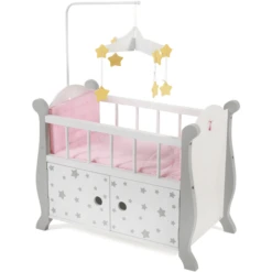 BAYER CHIC 2000 Poppenbed Met Mobiel Stars Grijs -Kinder Speel Verkoop bayer chic 2000 poppenbed met mobiel stars grijs a296662 4
