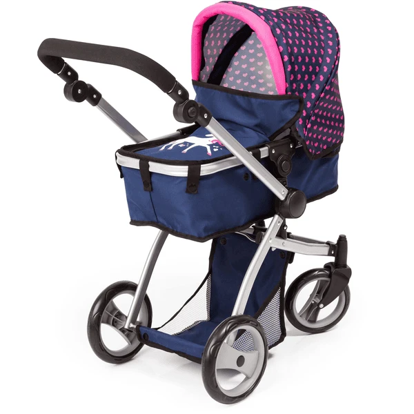 Bayer Design Combinatie Poppenwagen Mega Set, Blauw Met Hartjes En Eenhoorn 3 Bayer Design Combinatie Poppenwagen Mega Set, Blauw Met Hartjes En Eenhoorn - Afbeelding 3