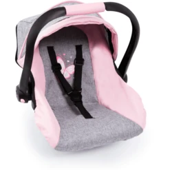 Bayer Design Poppen Autostoel Met Dak Grijs/roze, Met Vlinder -Kinder Speel Verkoop bayer design poppen autostoel met dak grijs roze met vlinder a313533 3