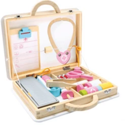 Voorkant -Kinder Speel Verkoop bino houten dokterskoffer 16 st a313726 1