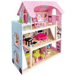 Bino Poppenhuis Met Balkon, 15-delig -Kinder Speel Verkoop bino poppenhuis met balkon 15 delig a350235 2