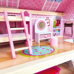 Bino Poppenhuis Met Balkon, 15-delig -Kinder Speel Verkoop bino poppenhuis met balkon 15 delig a350235 4