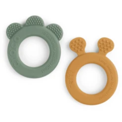 Done By Deer ™ Bijtring 2-Pack Hert Friends Mosterdgeel/Groen -Kinder Speel Verkoop done by deer bijtring 2 pack hert friends mosterdgeel groen a337902 2