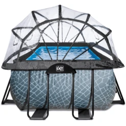 EXIT TOYS EXIT Frame Pool 4x2x1,22m (12v Sand Filter) - Grijs + Zonnedak -Kinder Speel Verkoop exit frame pool 4x2x1 22m 12v sand filter grijs zonnedak a305964 3