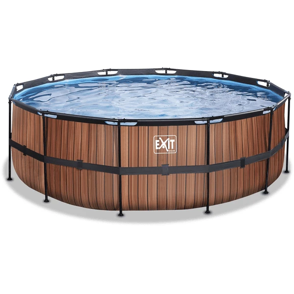 EXIT TOYS EXIT Frame Pool ø427x122cm (12v Patroonfilterpomp) - Houtlook 2 EXIT TOYS EXIT Frame Pool ø427x122cm (12v Patroonfilterpomp) - Houtlook - Afbeelding 2