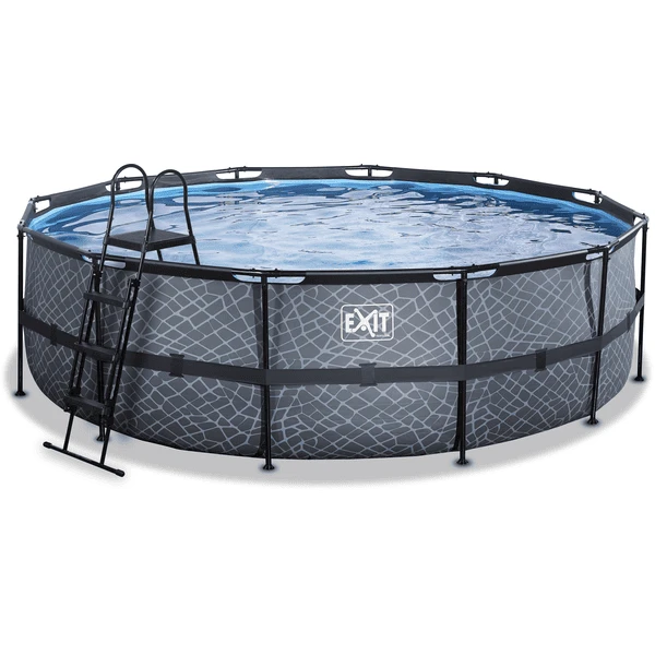 EXIT TOYS EXIT Frame Pool ø488x122cm (12v Filterpomp) - Grijs 1 EXIT TOYS EXIT Frame Pool ø488x122cm (12v Filterpomp) - Grijs