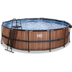 EXIT TOYS EXIT Frame Pool ø488x122cm (12v Sand Filter) - Houtoptiek + Zonnedak + Warmtepom -Kinder Speel Verkoop exit frame pool o488x122cm 12v sand filter houtoptiek zonnedak warmtepom a305969 2
