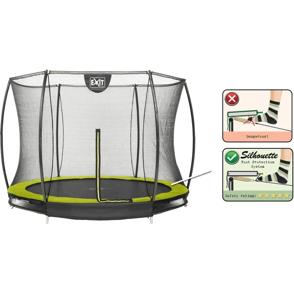EXIT TOYS EXIT Silhouette Inground Trampoline ø244cm Met Veiligheidsnet - Groen 2 EXIT TOYS EXIT Silhouette Inground Trampoline ø244cm Met Veiligheidsnet - Groen - Afbeelding 2