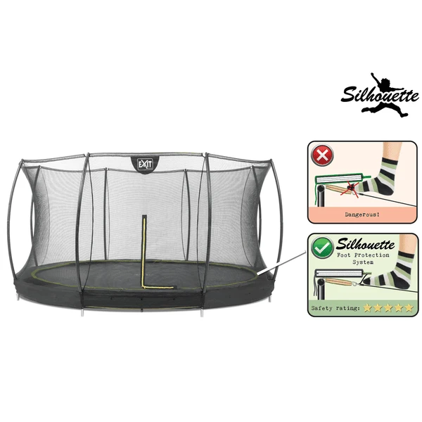 EXIT TOYS EXIT Silhouette Inground Trampoline ø366cm Met Veiligheidsnet - Zwart 3 EXIT TOYS EXIT Silhouette Inground Trampoline ø366cm Met Veiligheidsnet - Zwart - Afbeelding 3
