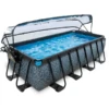 EXIT TOYS EXIT Stone Zwembad 400x200x100cm Met Afdekking, Sand Filter En Warmtepomp, Grijs
