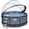 EXIT TOYS EXIT Stone Zwembad ø360x122cm Met Afdekking, Sand Filter En Warmtepomp, Grijs