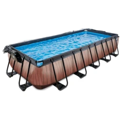 EXIT TOYS EXIT Wood Pool 540x250x100cm Met Afdekking, Sand Filter En Warmtepomp, Bruin -Kinder Speel Verkoop exit wood pool 540x250x100cm met afdekking sand filter en warmtepomp bruin a294606 2