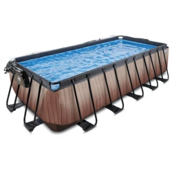 EXIT TOYS EXIT Wood Pool 540x250x122cm Met Afdekking En Sand Filterpomp, Bruin 7 EXIT TOYS EXIT Wood Pool 540x250x122cm Met Afdekking En Sand Filterpomp, Bruin -Kinder Speel Verkoop exit wood pool 540x250x122cm met afdekking en sand filterpomp bruin a294633 2