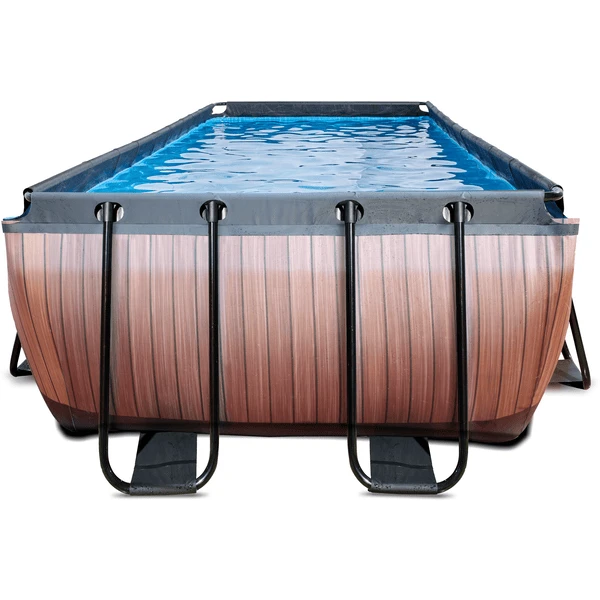 EXIT TOYS EXIT Wood Pool 540x250x122cm Met Afdekking En Sand Filterpomp, Bruin 4 EXIT TOYS EXIT Wood Pool 540x250x122cm Met Afdekking En Sand Filterpomp, Bruin - Afbeelding 4