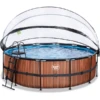 EXIT TOYS EXIT Wood Pool ø450x122cm Met Afdekking, Sand Filter En Warmtepomp, Bruin