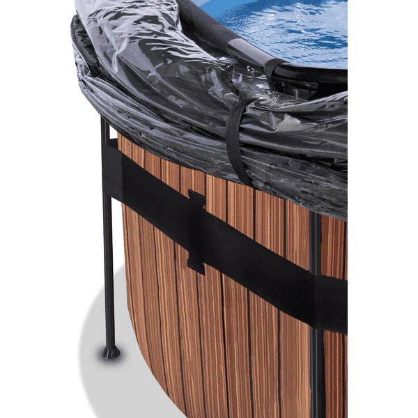 EXIT TOYS EXIT Wood Pool ø450x122cm Met Afdekking, Sand Filter En Warmtepomp, Bruin 5 EXIT TOYS EXIT Wood Pool ø450x122cm Met Afdekking, Sand Filter En Warmtepomp, Bruin - Afbeelding 5