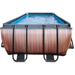 EXIT TOYS EXIT Wood Pool ø450x122cm Met Sand Filterpomp, Bruin -Kinder Speel Verkoop exit wood pool o450x122cm met sand filterpomp bruin a294616 2
