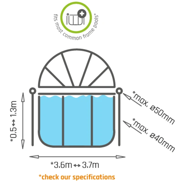 EXIT TOYS EXIT Zwembad Zonnescherm ø360 Cm 2 EXIT TOYS EXIT Zwembad Zonnescherm ø360 Cm - Afbeelding 2