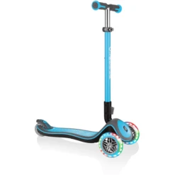 GLOBBER Scoot Er ELITE Deluxe Verlichte Wielen, Hemelsblauw