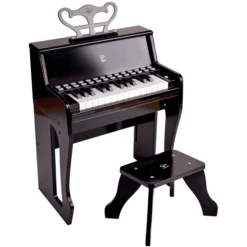 Hape Piano Met Verlichte Toetsen En Kruk, Zwart 6 Hape Piano Met Verlichte Toetsen En Kruk, Zwart -Kinder Speel Verkoop hape piano met verlichte toetsen en kruk zwart a346569 2
