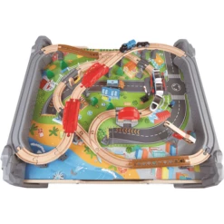 Hape Treinlandschap Met Batterij-aangedreven Locomotief, 70 Stuks -Kinder Speel Verkoop hape treinlandschap met batterij aangedreven locomotief 70 stuks a315449 3