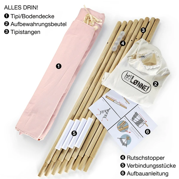 Hej Loenne Kindertent, Roze 4 Hej Loenne Kindertent, Roze - Afbeelding 4