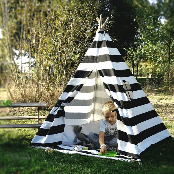 Hej Loenne Kindertent, Zwart En Wit 2 Hej Loenne Kindertent, Zwart En Wit - Afbeelding 2