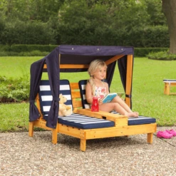 Kidkraft® Tweepersoons Kinderligstoel Met Bekerhouders, Blauw/wit -Kinder Speel Verkoop kidkraft tweepersoons kinderligstoel met bekerhouders blauw wit a217927 2