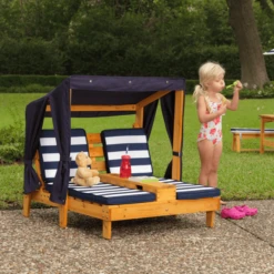 Kidkraft® Tweepersoons Kinderligstoel Met Bekerhouders, Blauw/wit -Kinder Speel Verkoop kidkraft tweepersoons kinderligstoel met bekerhouders blauw wit a217927 4