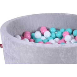 Knorr® Speelgoed Ballenbak Zacht - "Grijs" - 300 Ballen Roos/room/ Light Blauw -Kinder Speel Verkoop knorr speelgoed ballenbak zacht grijs 300 ballen roos room light blauw a301438 2