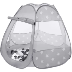 Knorr® Speelgoed Bellox Speeltent "Grijs White Stars " Incl. 50 Speelballen -Kinder Speel Verkoop knorr speelgoed bellox speeltent grijs white stars incl 50 speelballen a318603 2