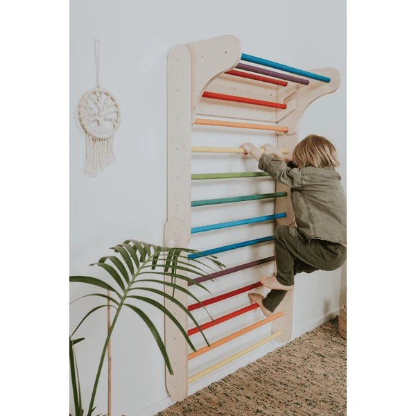 LEG & GO Klimdriehoek - Klimmuur (Zweeds) 2in1, Regenboog 2 LEG & GO Klimdriehoek - Klimmuur (Zweeds) 2in1, Regenboog - Afbeelding 2