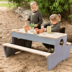 MUDDY BUDDY Speeltafel "Creator" Naturel Wolkengrijs -Kinder Speel Verkoop muddy buddy speeltafel creator naturel wolkengrijs a412358 2