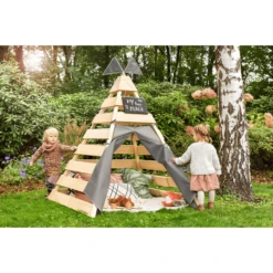 MUDDY BUDDY Speeltent Tipi Vor Buiten " Dreamer" Naturel - Warm Grijs -Kinder Speel Verkoop muddy buddy speeltent tipi vor buiten dreamer naturel warm grijs a412373 4