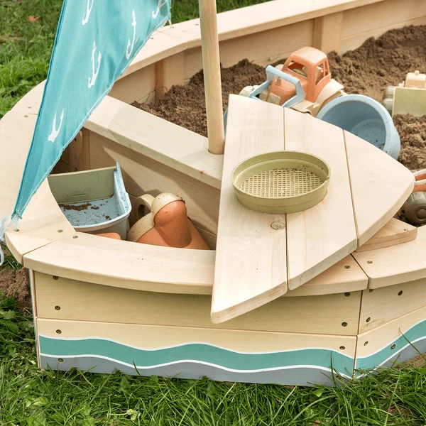 Voorkant -Kinder Speel Verkoop muddy buddy zandbak anchor lover naturel petrol blauw a412345 4