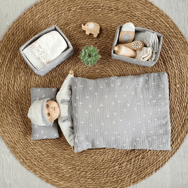 MUSTERKIND ® Poppen Stoffen Set Viola Grijs 4 MUSTERKIND ® Poppen Stoffen Set Viola Grijs - Afbeelding 4