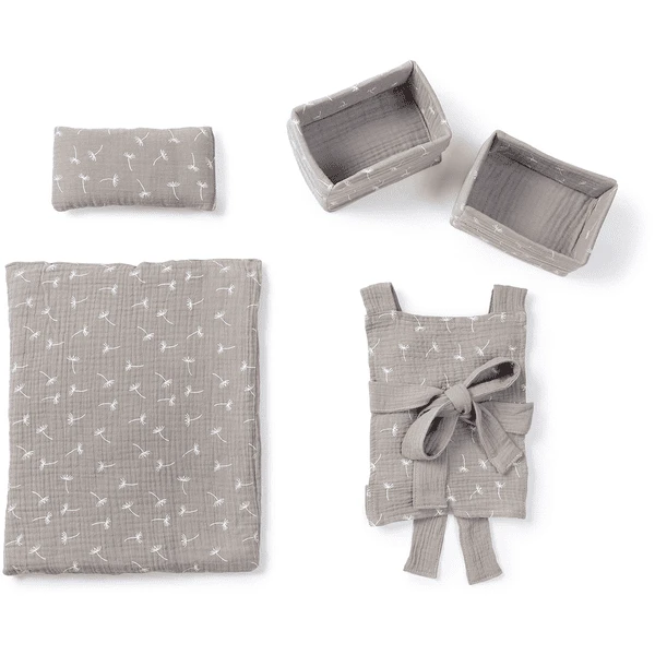 MUSTERKIND ® Poppen Stoffen Set Viola Grijs 1 MUSTERKIND ® Poppen Stoffen Set Viola Grijs