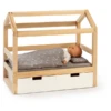 MUSTERKIND ® Poppenhuis Bed Viola Naturel/wit