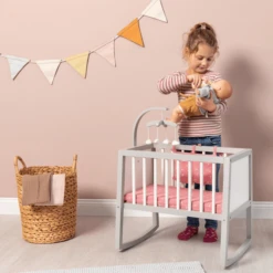 MUSTERKIND ® Poppenwieg Viola Grijs/wit/oud Roze 7 MUSTERKIND ® Poppenwieg Viola Grijs/wit/oud Roze -Kinder Speel Verkoop musterkind poppenwieg viola grijs wit oud roze a326743 2