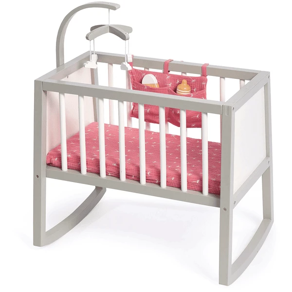 MUSTERKIND ® Poppenwieg Viola Grijs/wit/oud Roze 1 MUSTERKIND ® Poppenwieg Viola Grijs/wit/oud Roze