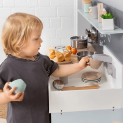 MUSTERKIND Speelkeuken Linum, Grijsblauw/natuurlijk -Kinder Speel Verkoop musterkind speelkeuken linum grijsblauw natuurlijk a282303 3