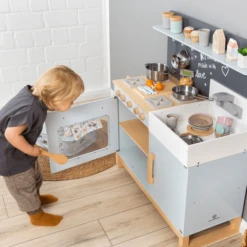 MUSTERKIND Speelkeuken Linum, Grijsblauw/natuurlijk -Kinder Speel Verkoop musterkind speelkeuken linum grijsblauw natuurlijk a282303 4