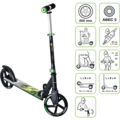 Muuwmi Aluminium Scoot Er 200 Mm Zwart-groen-geel -Kinder Speel Verkoop muuwmi aluminium scoot er 200 mm zwart groen geel a353050 4