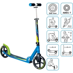 Muuwmi Aluminium Scoot Er 205 Mm, Groen-blauw-zwart -Kinder Speel Verkoop muuwmi aluminium scoot er 205 mm groen blauw zwart a353067 4