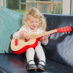 New Classic Toys® New Class Ic Toys Gitaar - DeLuxe - Natuur/Rood -Kinder Speel Verkoop new class ic toys gitaar deluxe natuur rood a300325 2